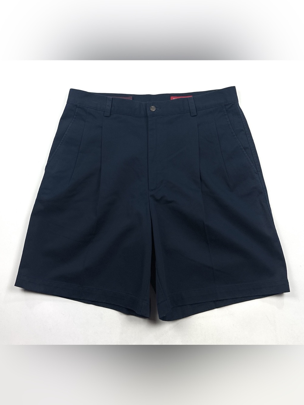 Nordstrom Smartcare Navy Blue Mens Size 36 Pleated Front Chino Shorts 34x8 Golf